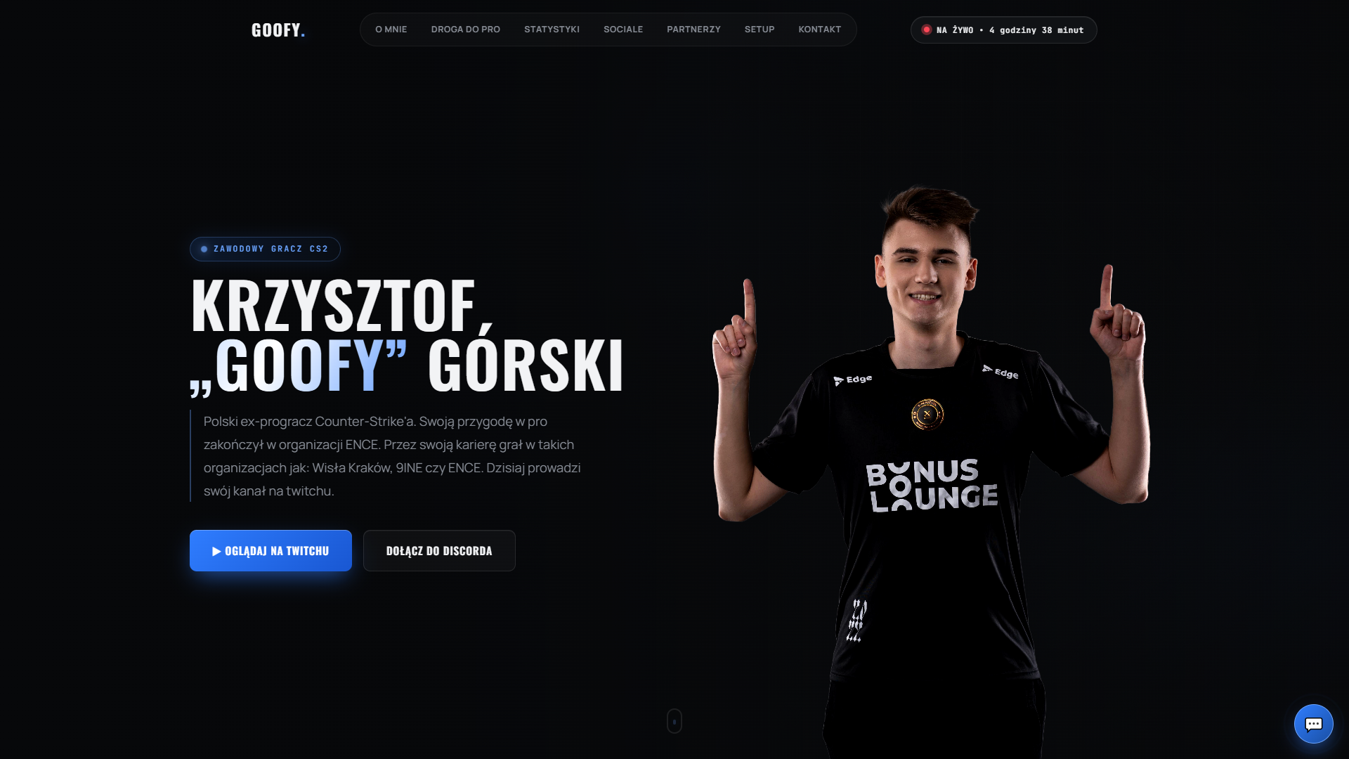 goofiacz.pl - interaktywna strona wizytówka twórcy internetowego